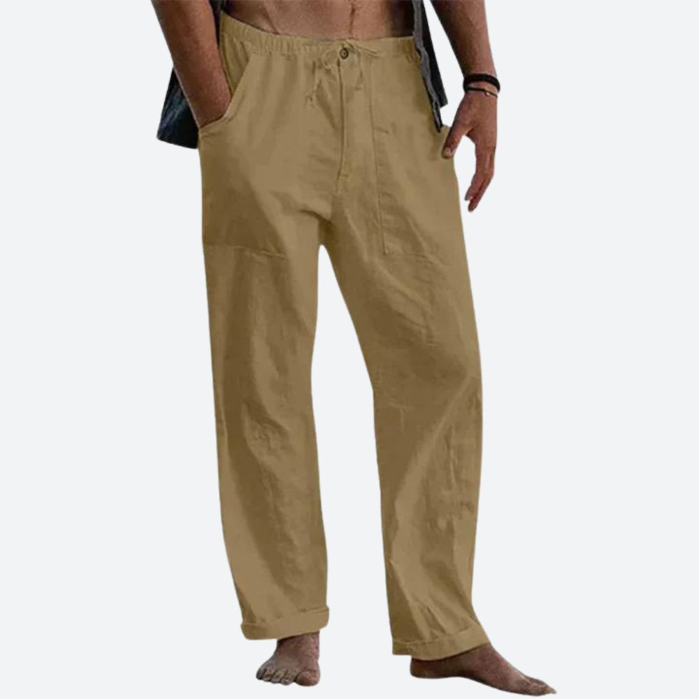 Herren Casual Leinenhose – Stylische Sommerhose für Herren, Atmungsaktiv und Bequem