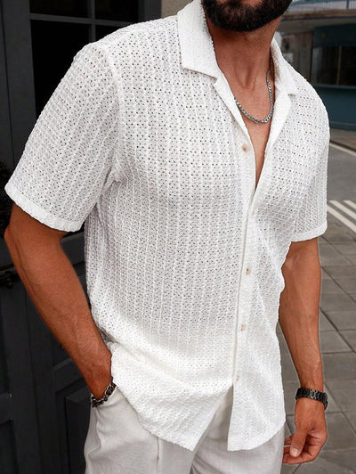 Gisbert – Mesh Kurzarmhemd Herren Lässig Sommer Urlaub