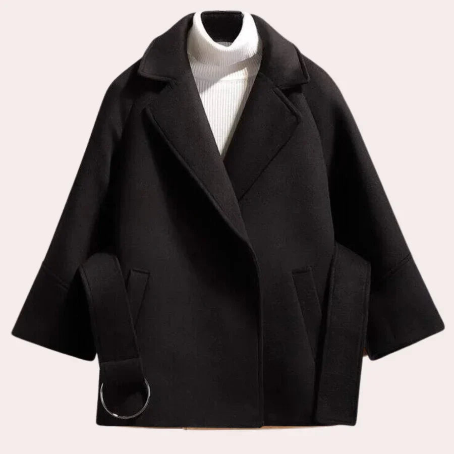 Delaney - stylische jacke mit modischem gürtel für damen