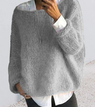 Übergroßer gestrickter damenpullover | weich und gemütlich
