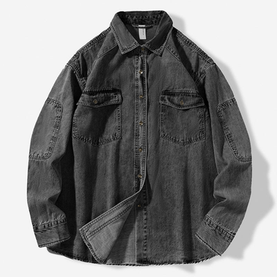 Herren Hemd Denim 100% Baumwolle Komfortabel Stilvoll