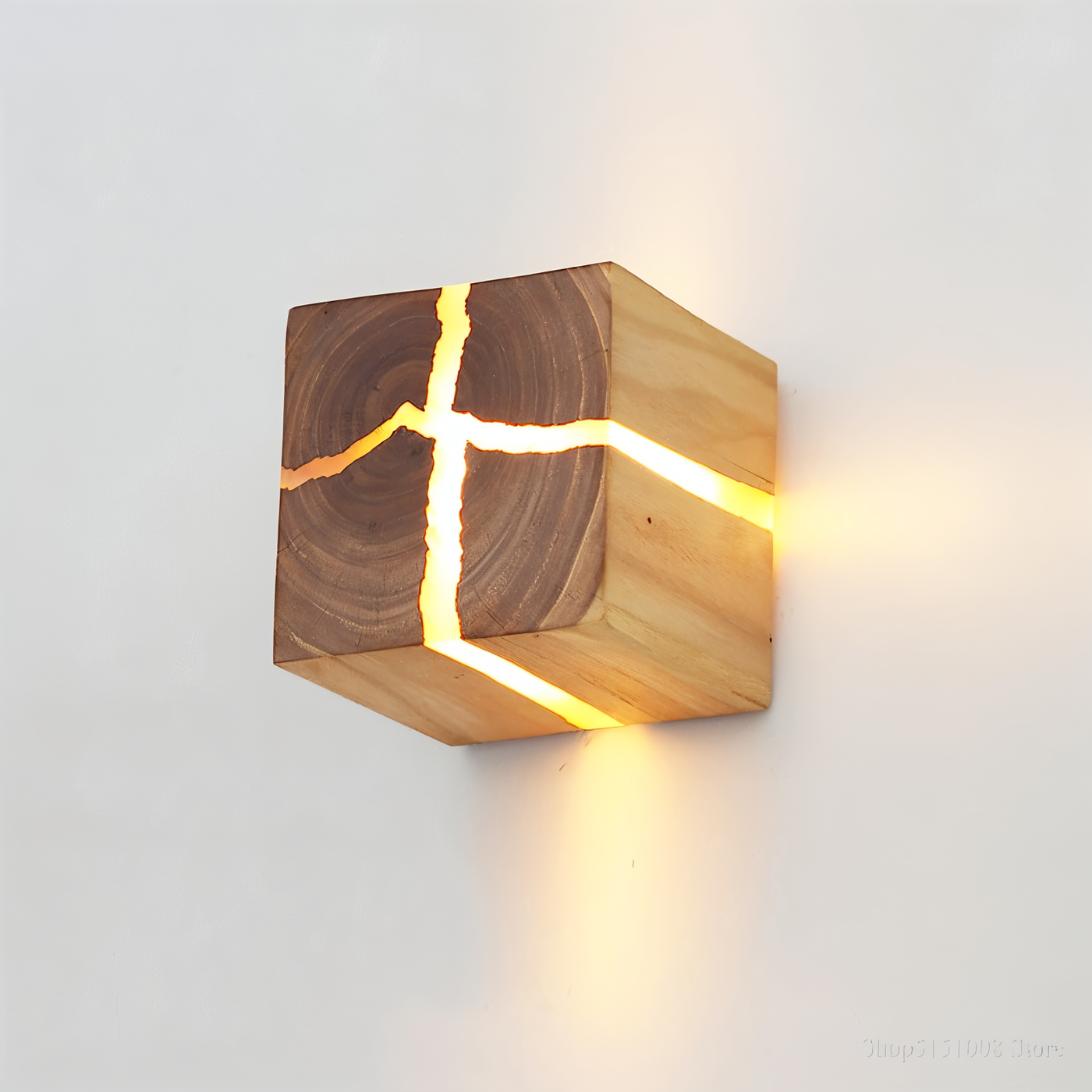 Rustikale Holz Wandleuchte – Moderne LED Wandlampe im Natur Design