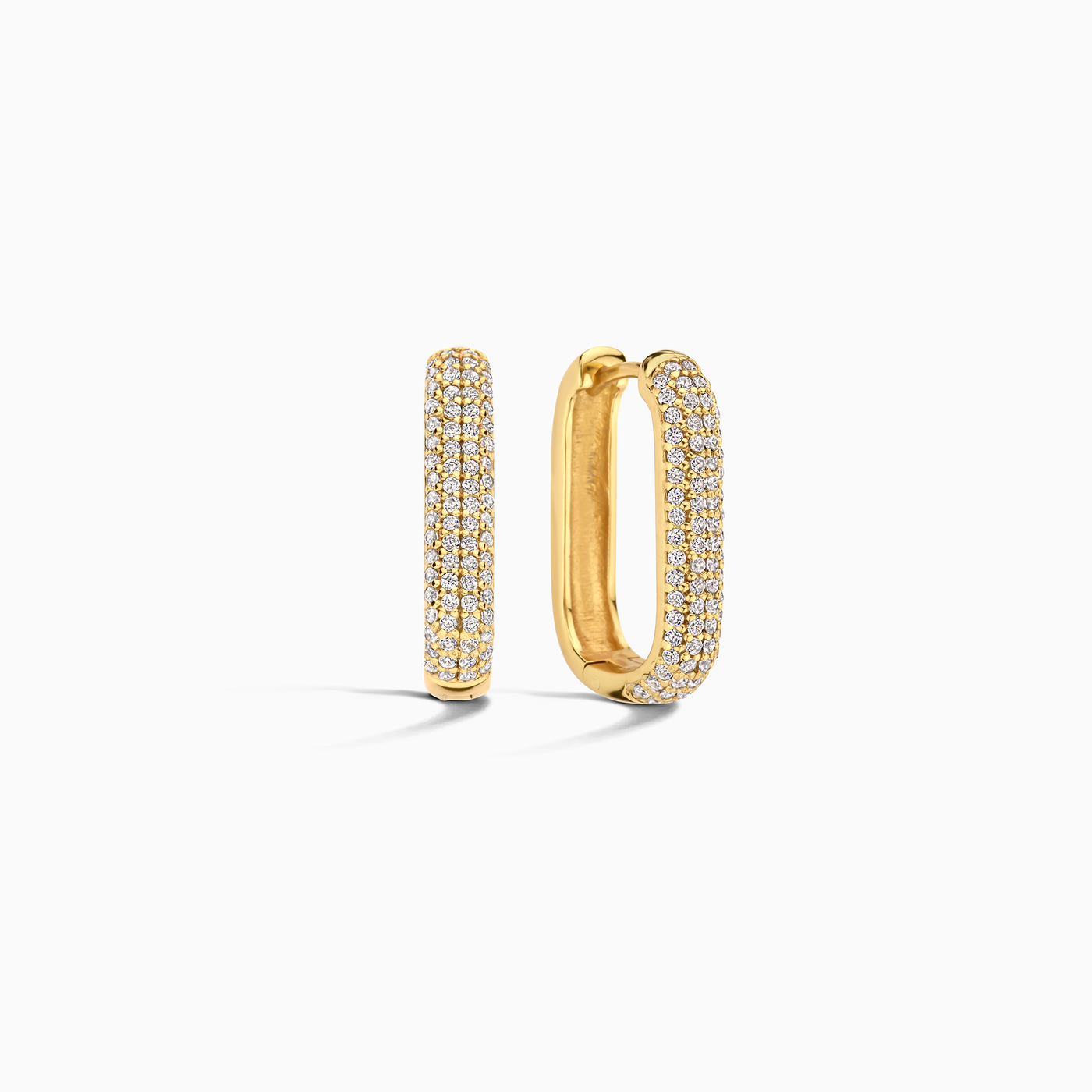 Gold Icon Pavé Hoop Earrings