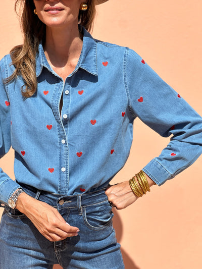 Anna | Schickes Hemd mit Herzmuster