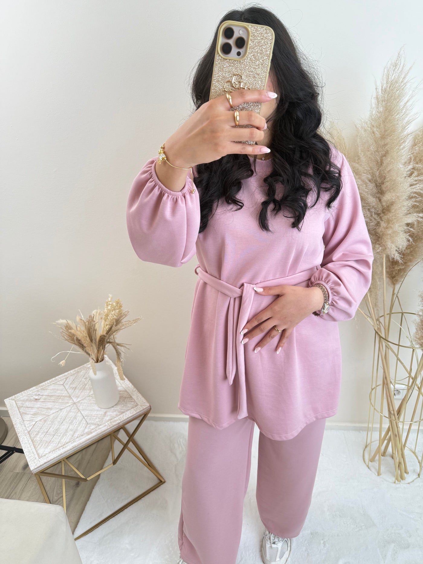 Set mit Stoffgürtel