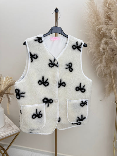 Teddy-Weste Schleifen-Print