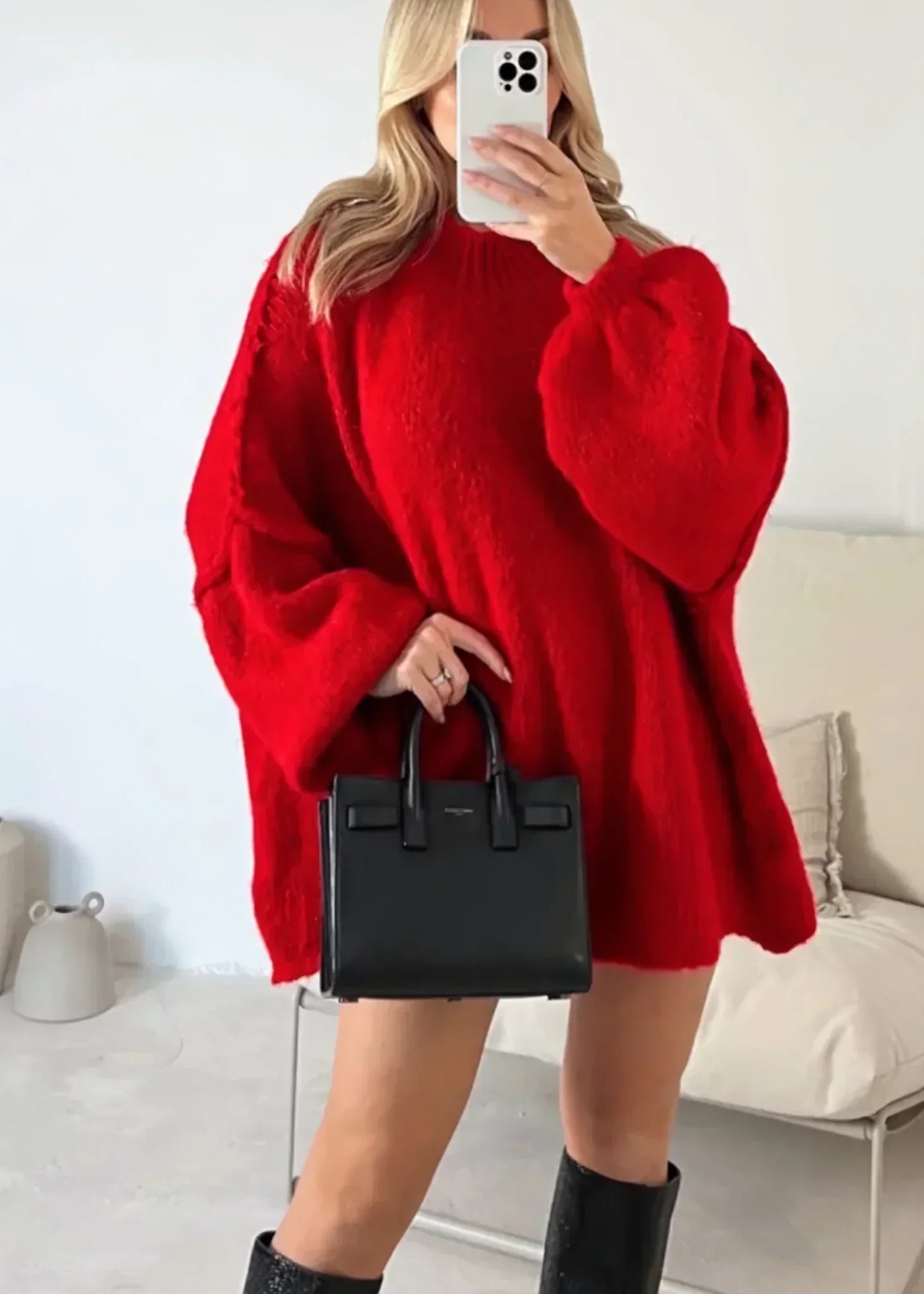 Raquel® | Übergroßer Straßenpullover mit O-Ausschnitt