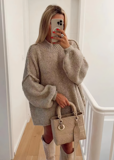 Raquel® | Übergroßer Straßenpullover mit O-Ausschnitt