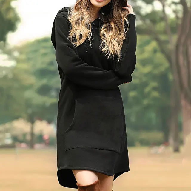 Ella® | Langer Damen-Hoodie mit geräumiger Fronttasche