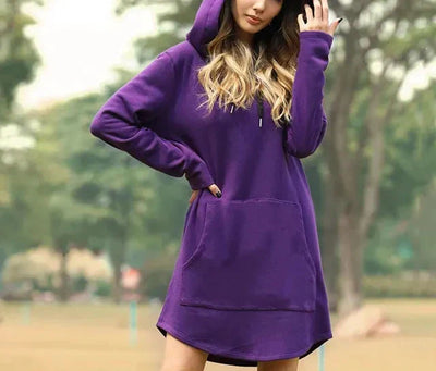Ella® | Langer Damen-Hoodie mit geräumiger Fronttasche