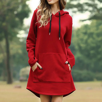 Ella® | Langer Damen-Hoodie mit geräumiger Fronttasche