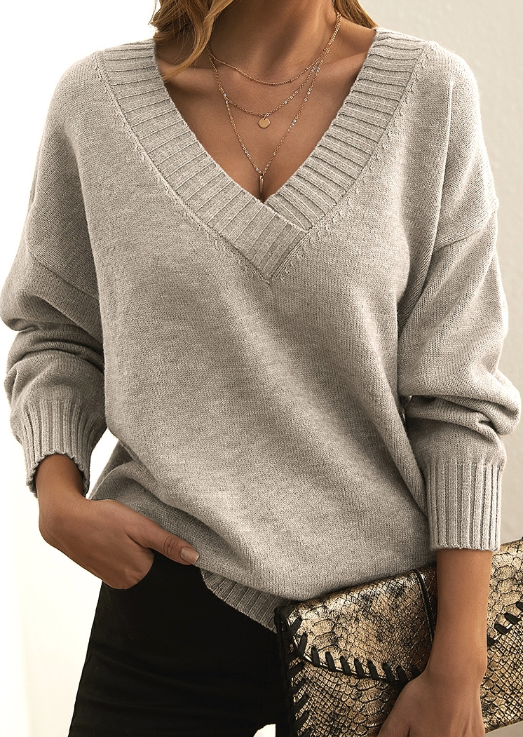 Susa – gestrickter Damenpullover aus Kaschmir mit V-Ausschnitt
