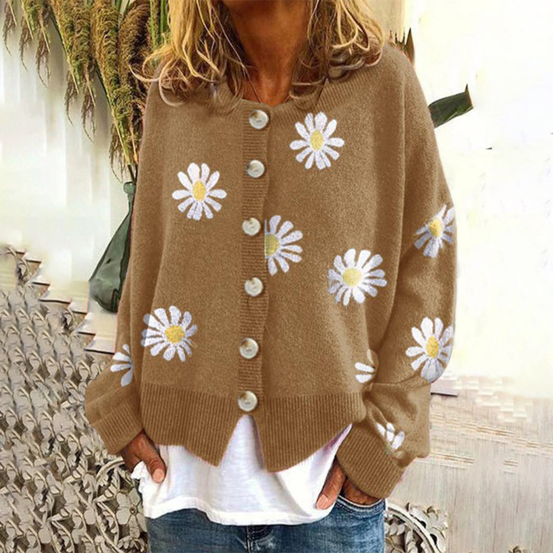 Damen Cardigan mit Blumen Druck | Lässig