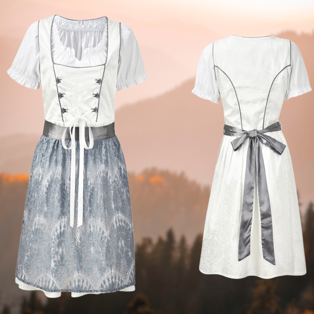 Damen Traditionell Midi Oktoberfest Dirndl Kleid