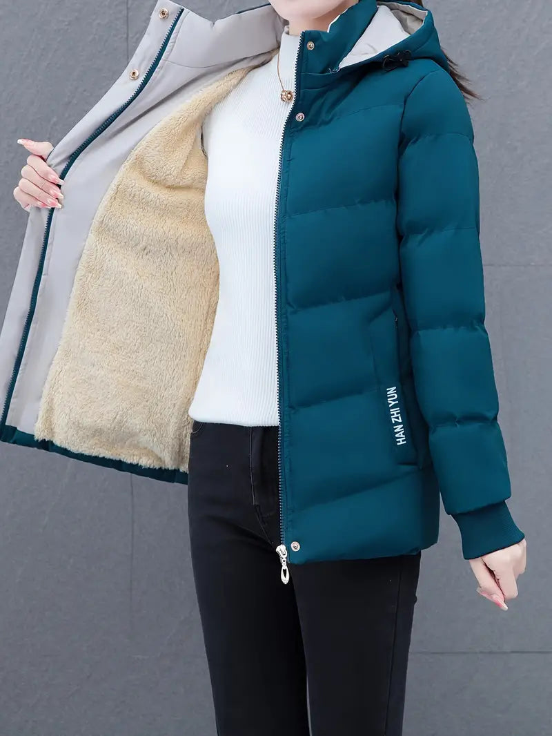 Soledad® | Für Damen in Übergröße, lässiger Stil mit Kapuze, einfarbig, dick und warm