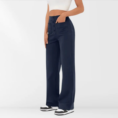 Nora - Hose mit hoher Taille und Knopfleiste