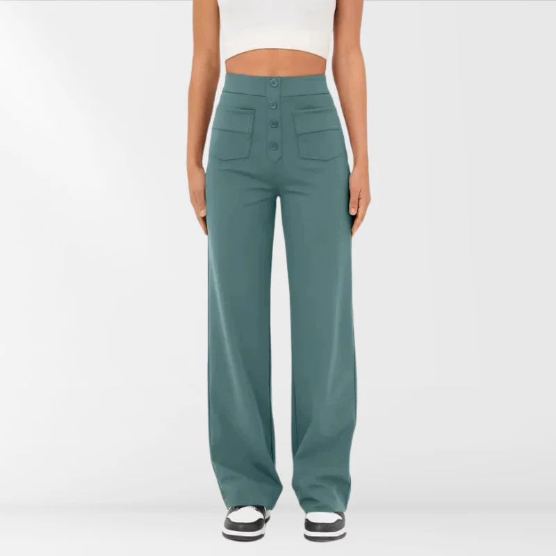 Nora - Hose mit hoher Taille und Knopfleiste