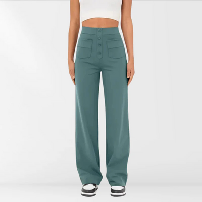 Nora - Hose mit hoher Taille und Knopfleiste