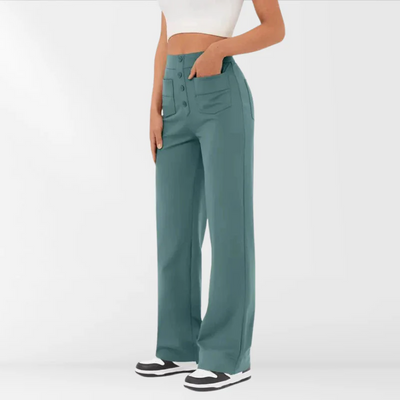 Nora - Hose mit hoher Taille und Knopfleiste