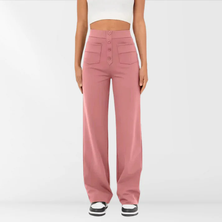 Nora - Hose mit hoher Taille und Knopfleiste