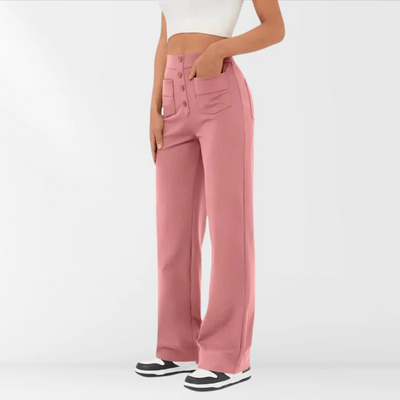 Nora - Hose mit hoher Taille und Knopfleiste