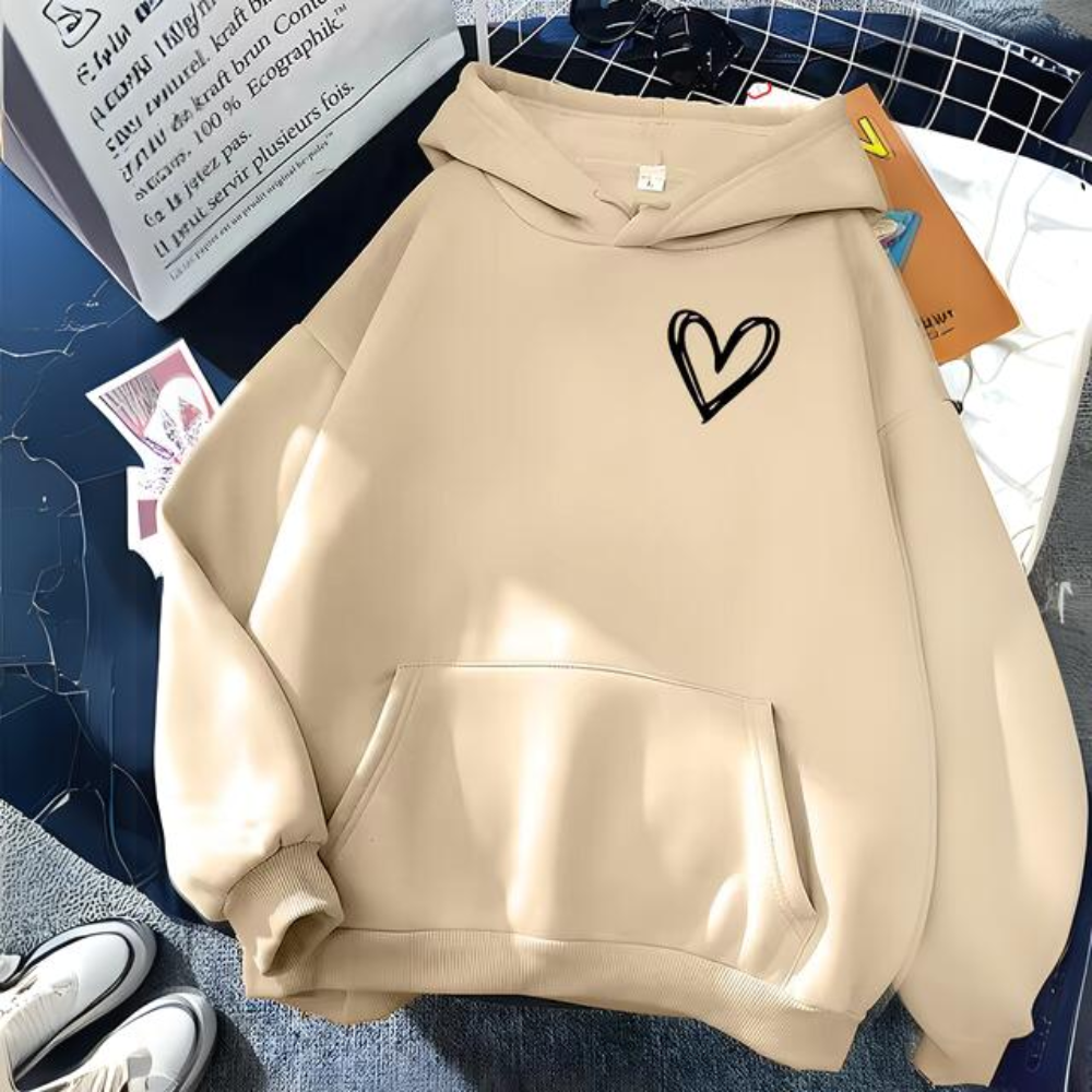 Julieta® | Sweatshirt mit einfachem Herzdruck