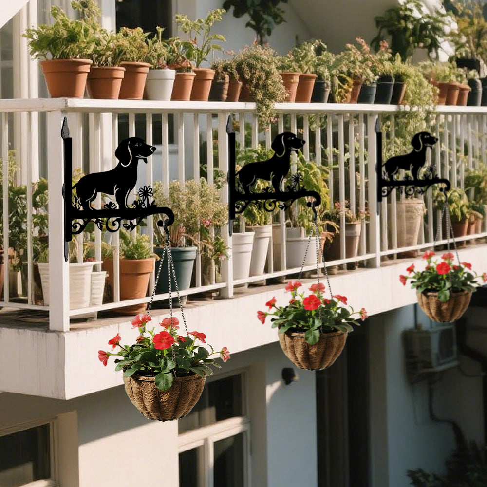 Dachshund Metall Pflanzenständer zum Hängen