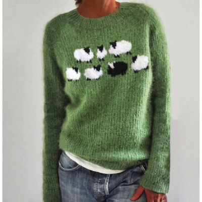 Warmer damen-winterpullover aus strickstoff