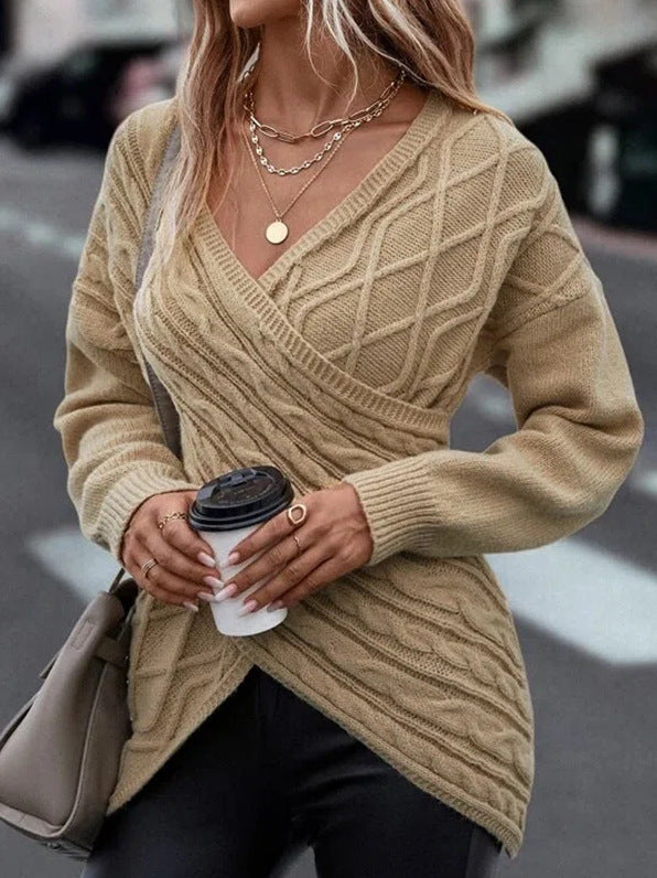 Cris-Cross Pullover mit V-Ausschnitt für Damen