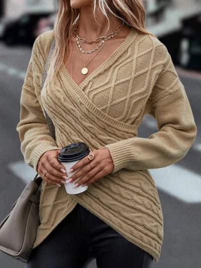 Cris-Cross Pullover mit V-Ausschnitt für Damen