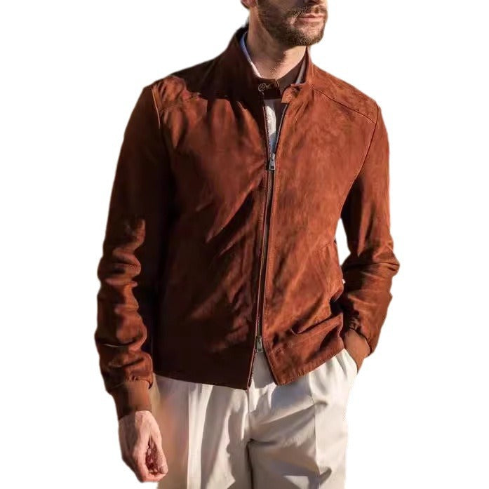 Herren elegante Wildleder-Bikerjacke Aliams