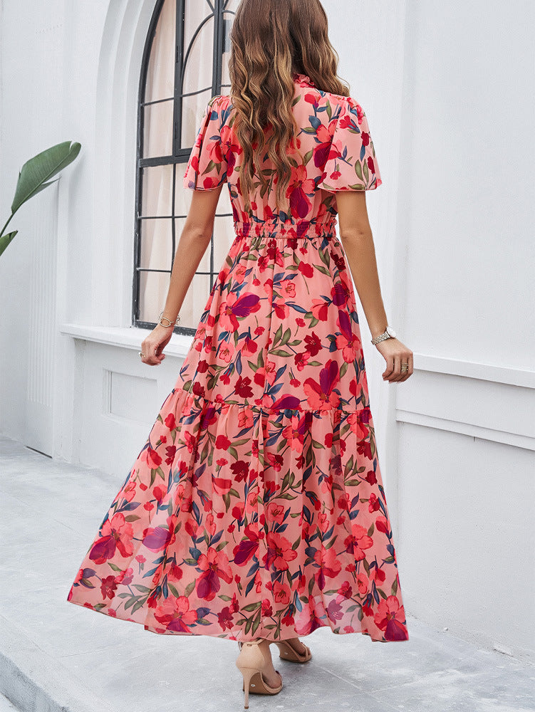 Raya | Florales Maxikleid mit Smock-Taille