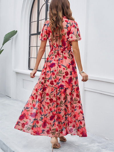 Raya | Florales Maxikleid mit Smock-Taille
