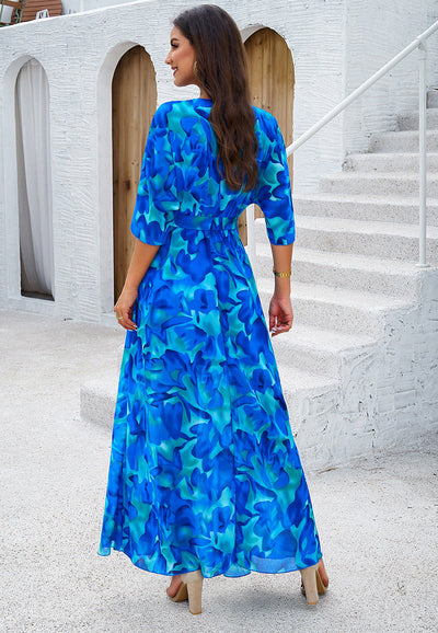 Tina | Blumenmuster Bauchfreundliches Maxikleid