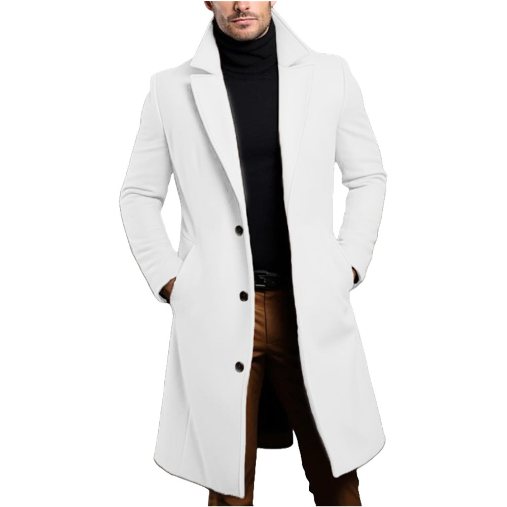 Herren eleganter lang geschnittener Mantel Aliams