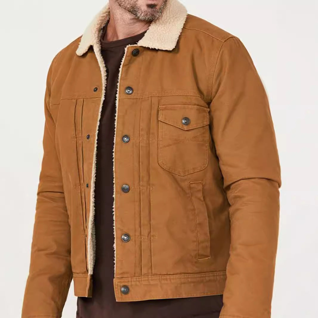 Herren Fleece gefütterte Bikerjacke Aliams