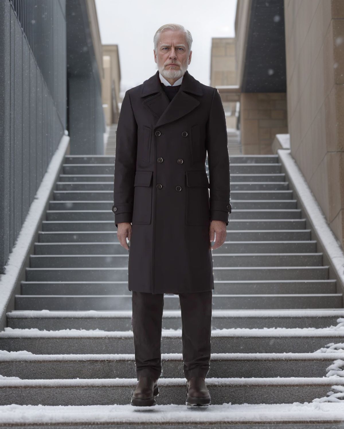 Herren eleganter Trenchcoat mit doppelter Knopfleiste Aliams