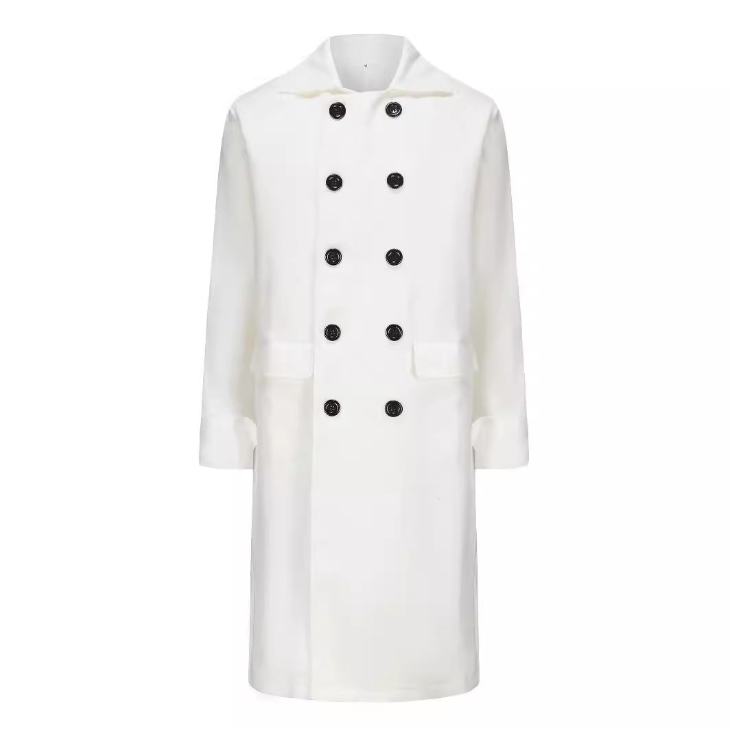 Herren eleganter Langmantel mit doppelter Knopfleiste und modernem Schnitt Aliams