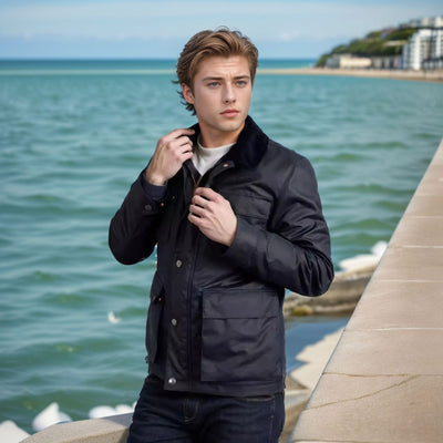 Herren wasserdichte Utilityjacke mit praktischem Stehkragen Aliams