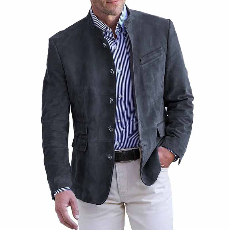 Herren elegante Wildlederjacke im modischen Schnitt Aliams