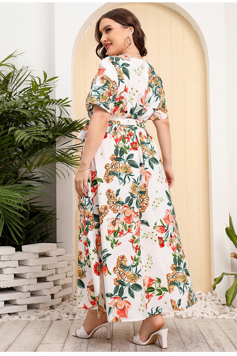 Mia | Bauchfreundliches Blumen-Maxikleid