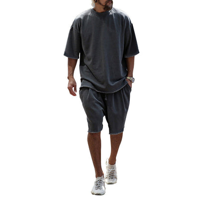Herren lässiges Premium Freizeit-Set mit Oversized T-Shirt und lockeren Shorts Aliams
