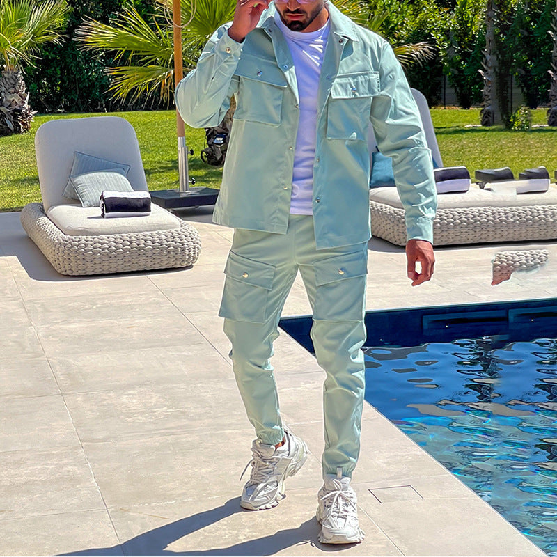 Herren lässiger Cargo-Set mit praktischen Taschen Aliams