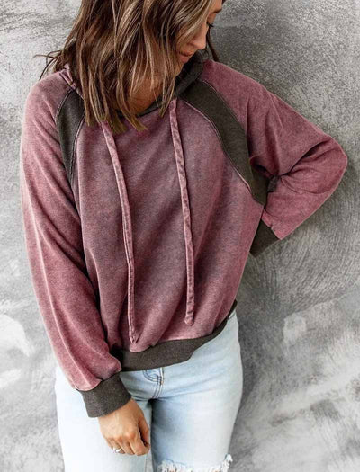 Violeta® | Gewaschener Kapuzenpullover mit durchgehendem Reißverschluss für Damen