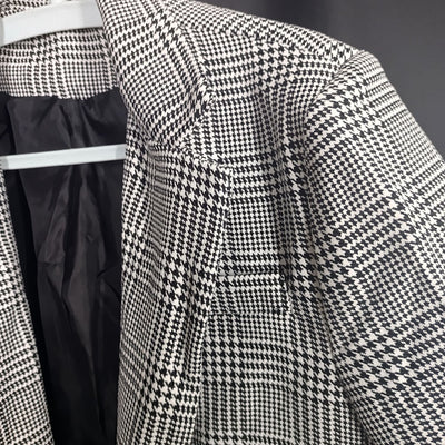 Herren eleganter Baumwoll-Blazer mit Hahnentrittmuster Aliams