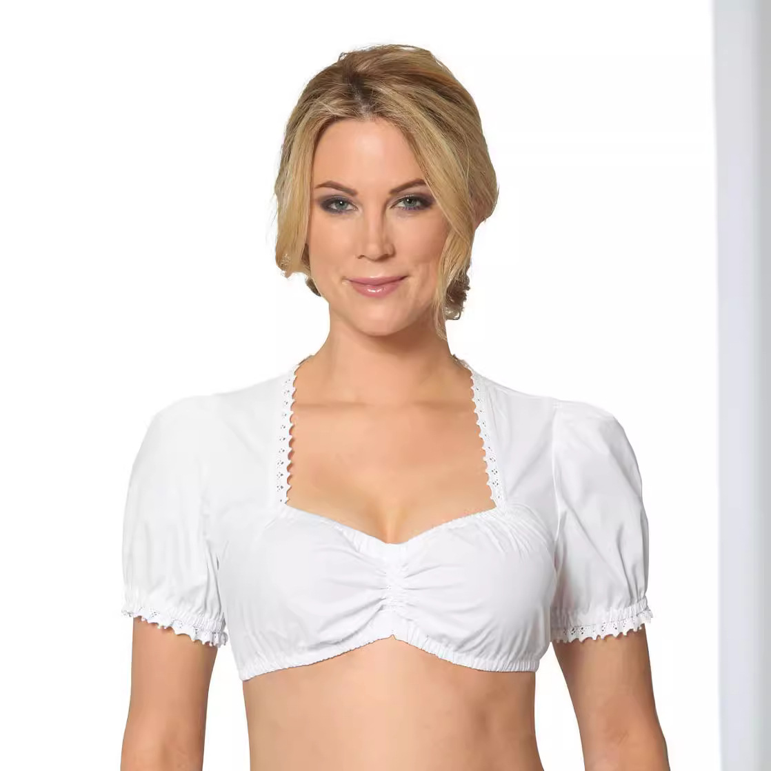 Damen Tracht Weiß Oktoberfest Dirndl Bluse