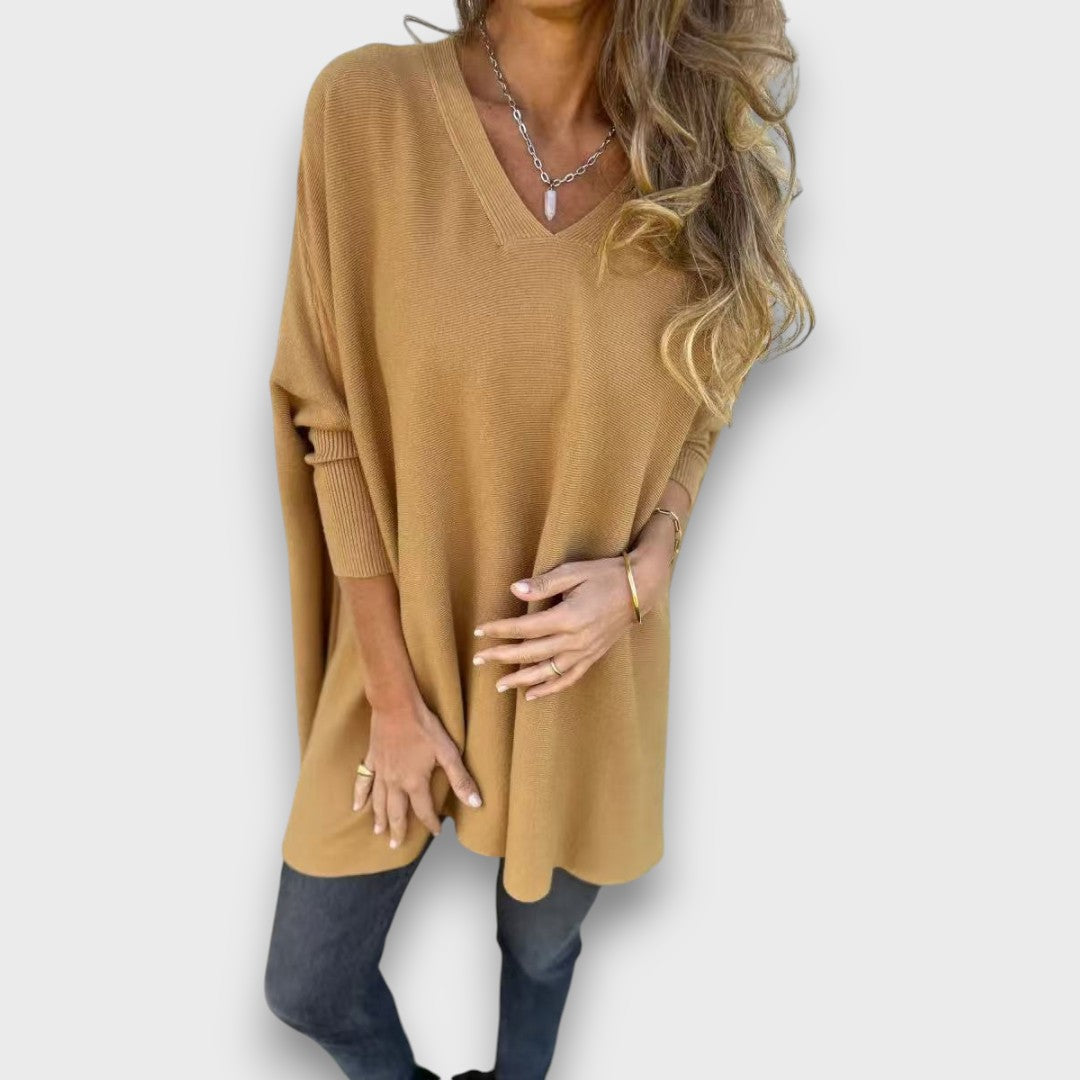 Leona – Locker gestrickte Tunika mit V-Ausschnitt