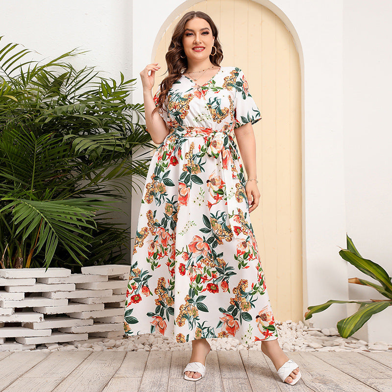 Mia | Bauchfreundliches Blumen-Maxikleid