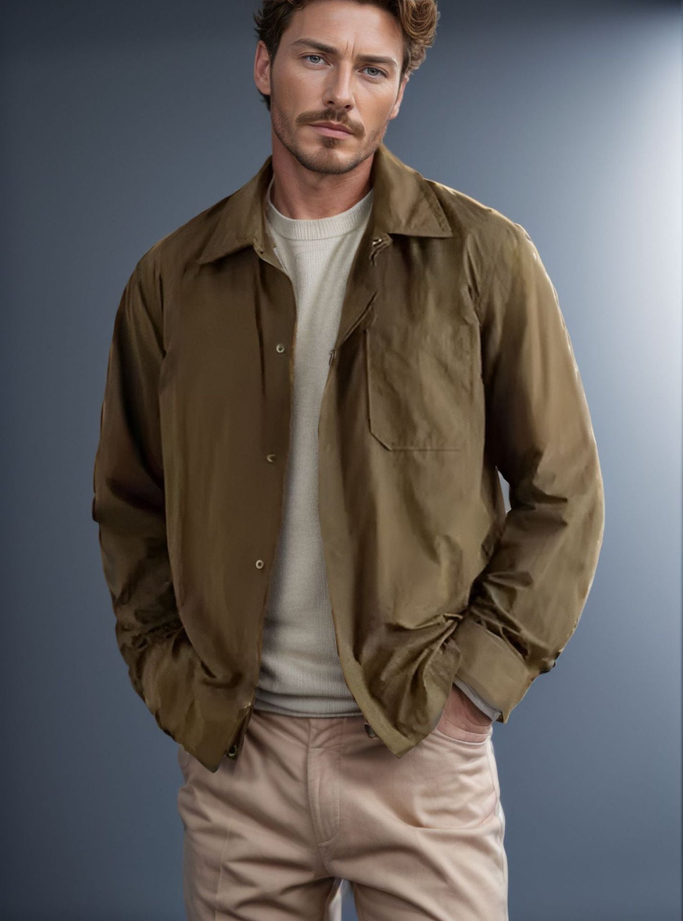 Herren leichte Übergangsjacke mit praktischen Taschen Aliams