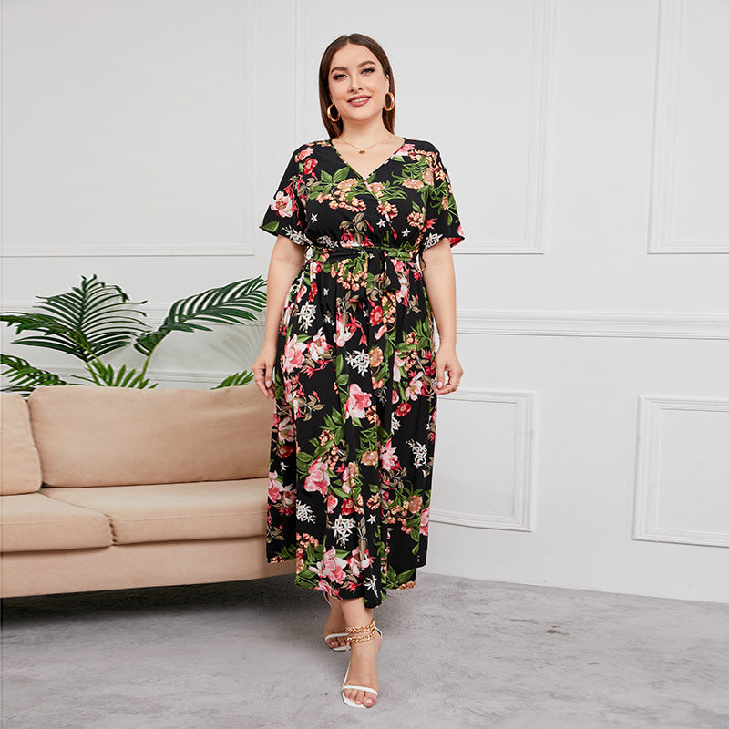 Mia | Bauchfreundliches Blumen-Maxikleid